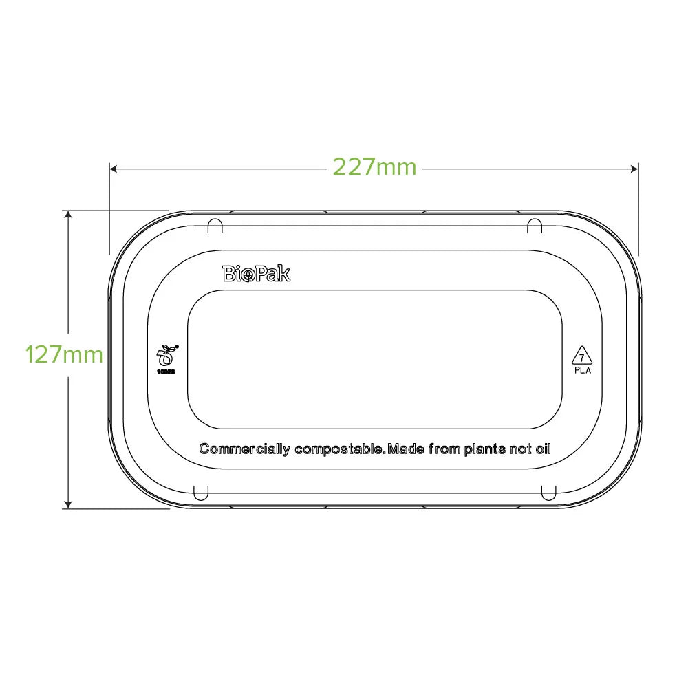 750 & 1,000ml PLA Takeaway Lid - Clear - Carton of 500 units