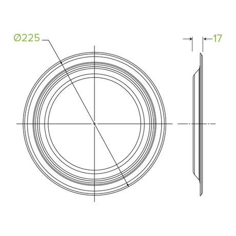 Compostable Plate - 220mm - Bio-cane - Sleeve of 125