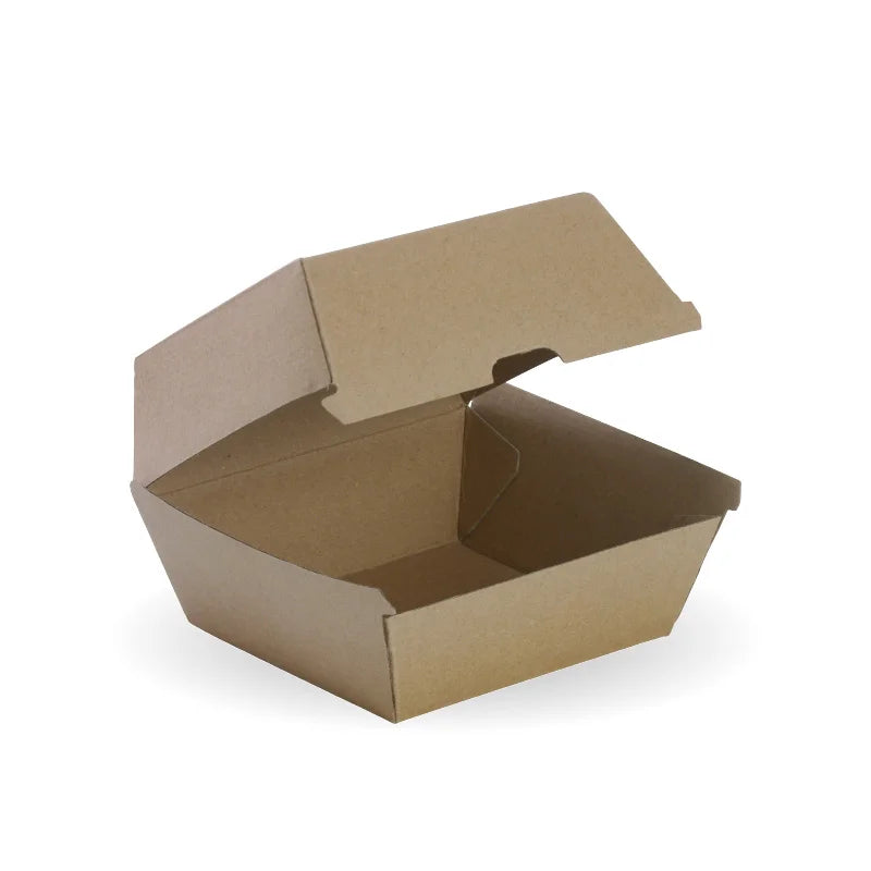 Large Burger BioBoard Box 120 x 120 x 100mm- FSC Recycled - kraft - Carton of 150 units