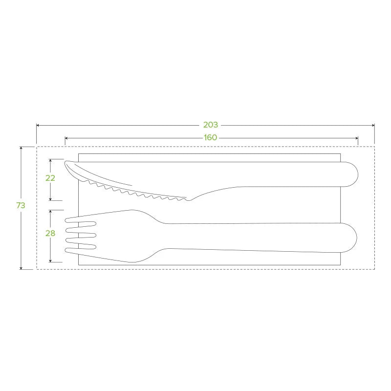 Compostable Cutlery Set - Wood 160mm: Pack of 100