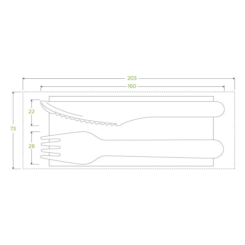 Compostable Cutlery Set - Wood 160mm - Pack of 100