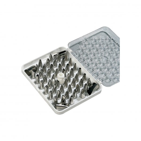 Decorating Tube Set (26pce) from Chef Inox. made out of Nickel Plated and sold in boxes of 1. Hospitality quality at wholesale price with The Flying Fork!
