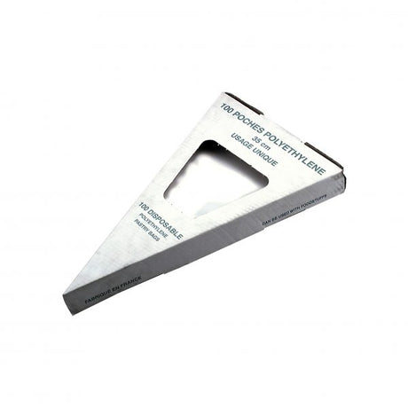 Disposable Pastry Bag (100 Pack) - 500x300mm, 85 Microns from Guery. made out of Polyethylene and sold in boxes of 1. Hospitality quality at wholesale price with The Flying Fork!