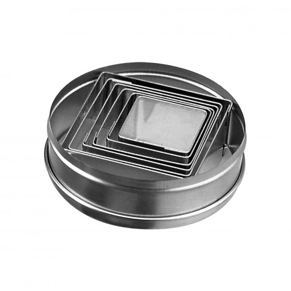 Square Cutter Set (6pce) - 35-70mm from Chef Inox. made out of Tin Plated and sold in boxes of 1. Hospitality quality at wholesale price with The Flying Fork!
