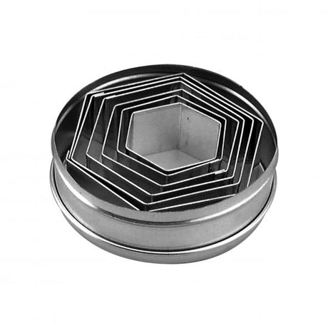 Hexagon Cutter Set (6pce) - 45-95mm from Chef Inox. made out of Tin Plated and sold in boxes of 1. Hospitality quality at wholesale price with The Flying Fork!