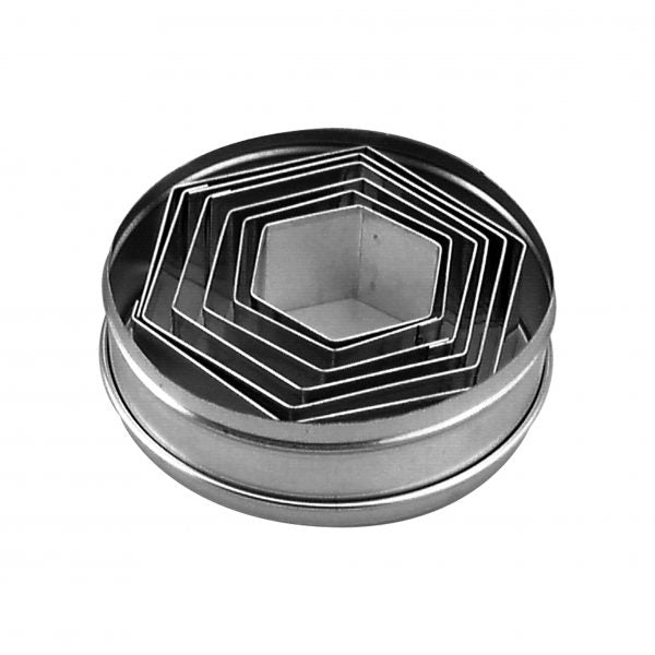 Hexagon Cutter Set (6pce) - 45-95mm from Chef Inox. made out of Tin Plated and sold in boxes of 1. Hospitality quality at wholesale price with The Flying Fork!