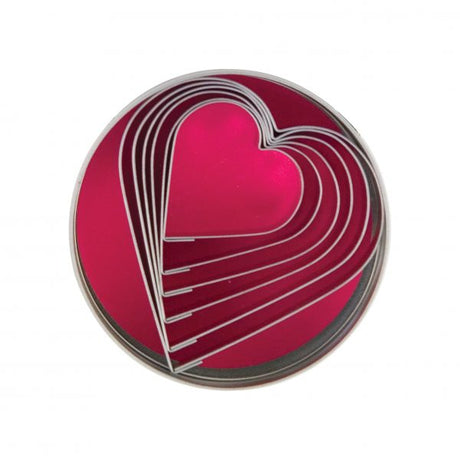 Heart Cutter Set (6pce) - 18-8, 50-90mm from Chef Inox. made out of Stainless Steel and sold in boxes of 1. Hospitality quality at wholesale price with The Flying Fork! 