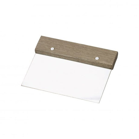 Dough Scraper With Wood Handle - 150x75mm, Stainless Steel from Chef Inox. made out of Stainless Steel and sold in boxes of 1. Hospitality quality at wholesale price with The Flying Fork!