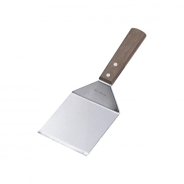 Griddle Scraper With Wood Handle - 95x110mm, Stainless Steel from Chef Inox. made out of Stainless Steel and sold in boxes of 12. Hospitality quality at wholesale price with The Flying Fork!