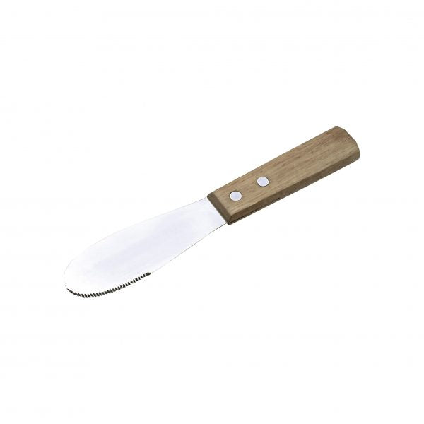 Butter Spreader With Wood Handle - Stainless Steel from Chef Inox. made out of Stainless Steel and sold in boxes of 1. Hospitality quality at wholesale price with The Flying Fork!