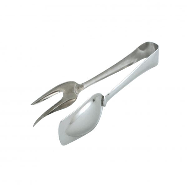 Fork & Spoon Tong from Chef Inox. made out of Stainless Steel and sold in boxes of 1. Hospitality quality at wholesale price with The Flying Fork!