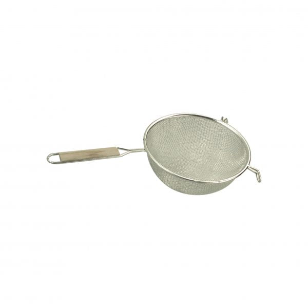 Fine Tin Mesh Strainer - with Wood Handle, 180mm from Metaltex. Fine Mesh, made out of Mesh and sold in boxes of 1. Hospitality quality at wholesale price with The Flying Fork!