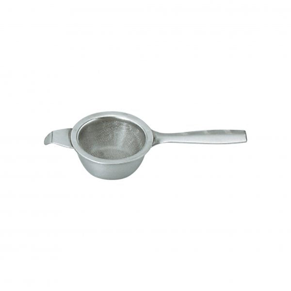 Tea Strainer With Drip Bowl from Chef Inox. made out of Stainless Steel and sold in boxes of 1. Hospitality quality at wholesale price with The Flying Fork!