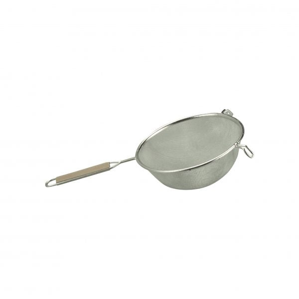 Medium Tin Mesh Strainer - with Wood Handle, 260mm from Metaltex. Medium Mesh, made out of Mesh and sold in boxes of 1. Hospitality quality at wholesale price with The Flying Fork!