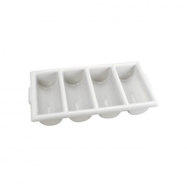 Cutlery Box With 4 Compartments - White from Chef Inox. made out of Plastic and sold in boxes of 1. Hospitality quality at wholesale price with The Flying Fork!