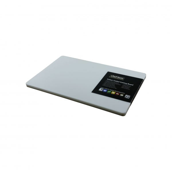 Polypropylene Cutting Board - 530x325x20mm, White from Chef Inox. made out of Polypropylene and sold in boxes of 5. Hospitality quality at wholesale price with The Flying Fork!