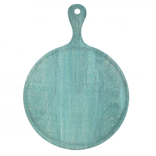 Round Serving Board With Handle - 300x400x15mm, Mangowood, Aqua from Chef Inox. made out of Mangowood and sold in boxes of 1. Hospitality quality at wholesale price with The Flying Fork!