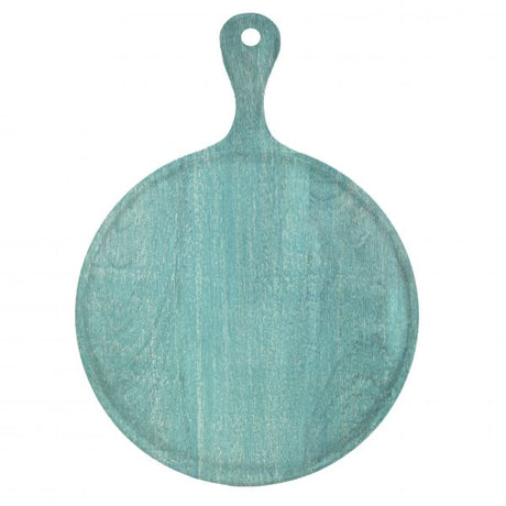 Round Serving Board With Handle - 300x400x15mm, Mangowood, Aqua from Chef Inox. made out of Mangowood and sold in boxes of 1. Hospitality quality at wholesale price with The Flying Fork! 