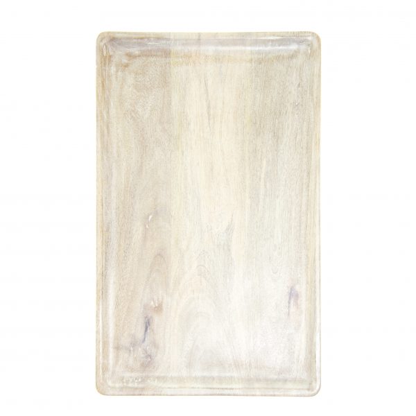 Rectangle Serving Board With Handle - 360x180x15mm, Mangowood, White from Chef Inox. made out of Mangowood and sold in boxes of 1. Hospitality quality at wholesale price with The Flying Fork!