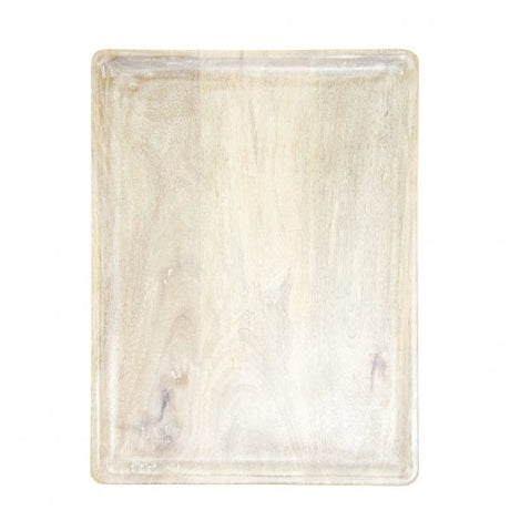 Rectangle Serving Board With Handle - 350x255x15mm, Mangowood, White from Chef Inox. made out of Mangowood and sold in boxes of 1. Hospitality quality at wholesale price with The Flying Fork!