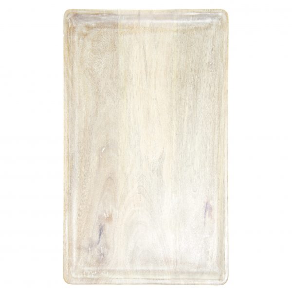 Rectangle Serving Board With Handle - 400x200x15mm, Mangowood, White from Chef Inox. made out of Mangowood and sold in boxes of 1. Hospitality quality at wholesale price with The Flying Fork!