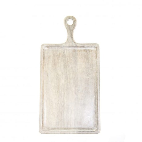 Rectangle Serving Board With Handle - 260x360x180mm, Mangowood, White from Chef Inox. made out of Mangowood and sold in boxes of 1. Hospitality quality at wholesale price with The Flying Fork!