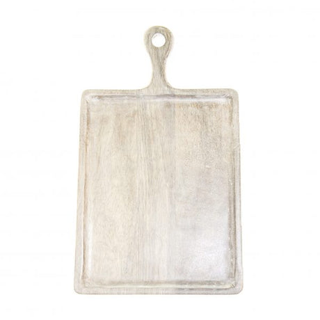 Rectangle Serving Board With Handle - 300x400x200mm, Mangowood, White from Chef Inox. made out of Mangowood and sold in boxes of 1. Hospitality quality at wholesale price with The Flying Fork!