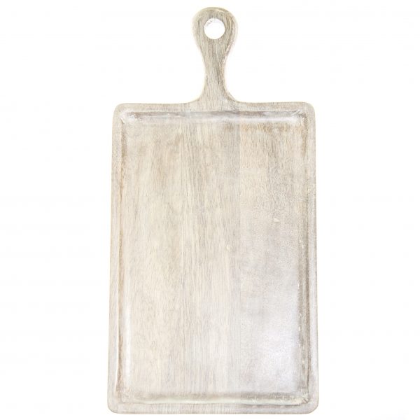 Rectangle Serving Board With Handle - 520x700x440mm, Mangowood, White from Chef Inox. made out of Mangowood and sold in boxes of 1. Hospitality quality at wholesale price with The Flying Fork!
