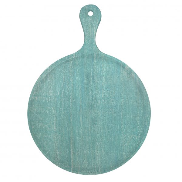 Round Serving Board With Handle - 570x780x35mm, Mangowood, Aqua from Chef Inox. made out of Mangowood and sold in boxes of 1. Hospitality quality at wholesale price with The Flying Fork!