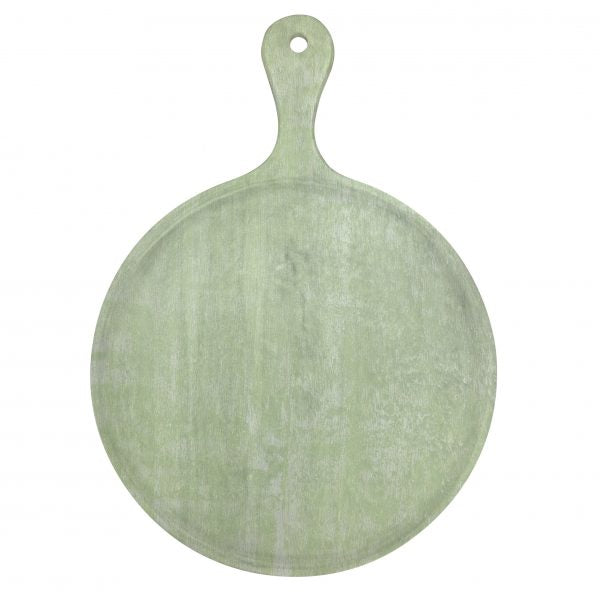 Round Serving Board With Handle - 570x780x35mm, Mangowood, Green from Chef Inox. made out of Mangowood and sold in boxes of 1. Hospitality quality at wholesale price with The Flying Fork!
