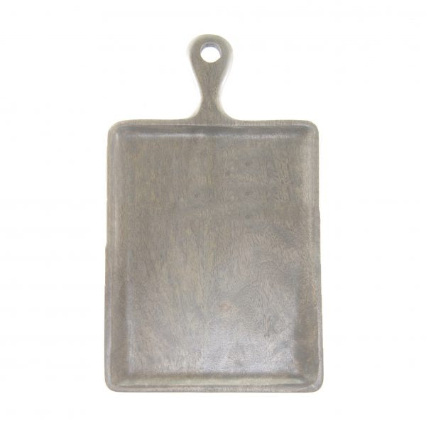 Rectangle Serving Board With Handle - 400x200mm, Mangowood, Grey from Chef Inox. made out of Mangowood and sold in boxes of 1. Hospitality quality at wholesale price with The Flying Fork!