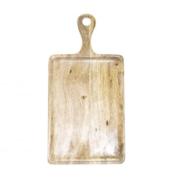 Rectangle Serving Board With Handle - 260x180mm Mangowood, Natural from Chef Inox. made out of Mangowood and sold in boxes of 1. Hospitality quality at wholesale price with The Flying Fork!