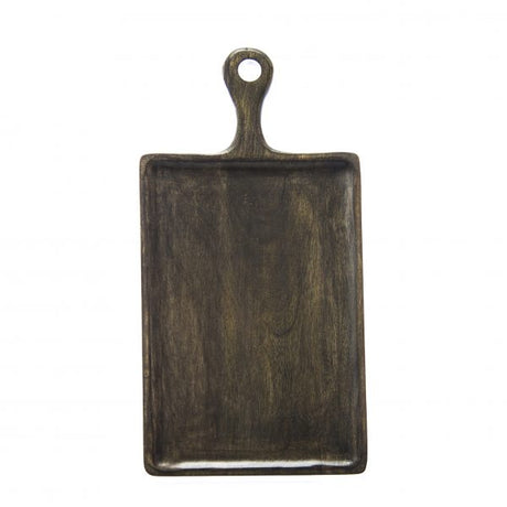 Serving Board With Handle - 260x360x180mm, Mangowood, Dark from Chef Inox. made out of Mangowood and sold in boxes of 1. Hospitality quality at wholesale price with The Flying Fork!