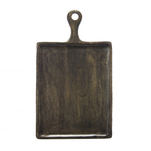 Rectangle Serving Board With Handle - 300x400x200mm, Mangowood, Dark from Chef Inox. made out of Mangowood and sold in boxes of 1. Hospitality quality at wholesale price with The Flying Fork!