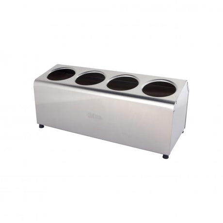 Cylinder Cutlery Holder - 4 Holes (4 Long) from Chef Inox. made out of Stainless Steel and sold in boxes of 1. Hospitality quality at wholesale price with The Flying Fork!