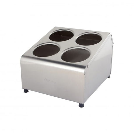 Cylinder Cutlery Holder - 4 Holes (2x2) from Chef Inox. made out of Stainless Steel and sold in boxes of 1. Hospitality quality at wholesale price with The Flying Fork!