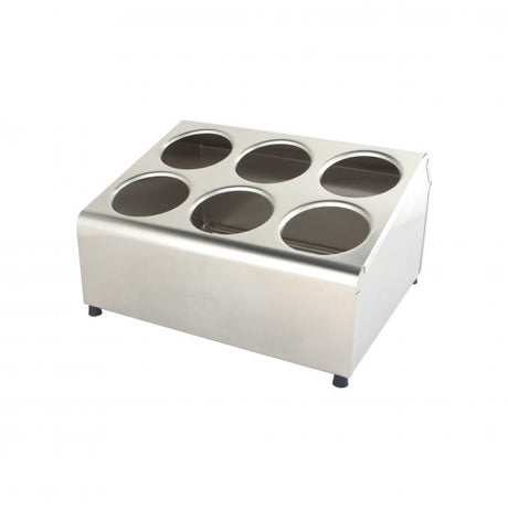 Cylinder Cutlery Holder - 6 Holes (3x3) from Chef Inox. made out of Stainless Steel and sold in boxes of 1. Hospitality quality at wholesale price with The Flying Fork!