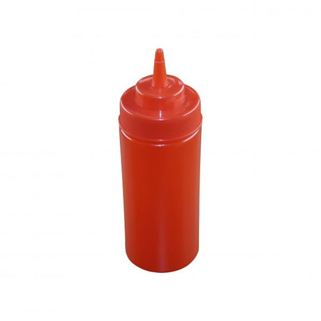 Wide Mouth Squeeze Bottle - 480ml, Red from Chef Inox. made out of Polypropylene and sold in boxes of 12. Hospitality quality at wholesale price with The Flying Fork!