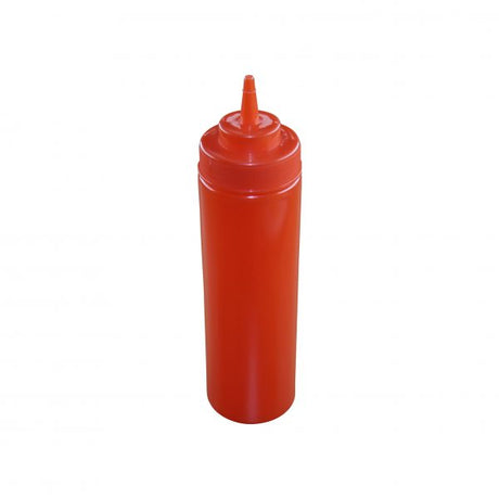 Wide Mouth Squeeze Bottle - 720ml, Red from Chef Inox. made out of Polypropylene and sold in boxes of 12. Hospitality quality at wholesale price with The Flying Fork!