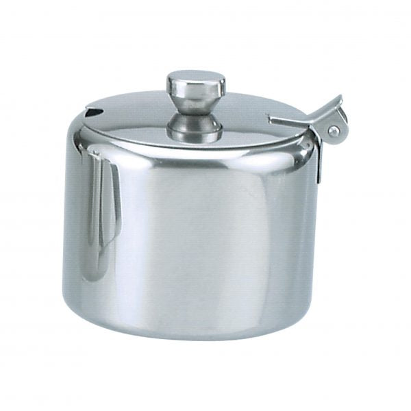 Sugar Bowl - 300ml-10Oz, With Hinged Lid from tablekraft. made out of Stainless Steel and sold in boxes of 6. Hospitality quality at wholesale price with The Flying Fork!