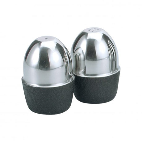 Salt & Pepper Shaker - Egg Shapped, Stainless Steel, 60ml from Chef Inox. made out of Stainless Steel and sold in boxes of 1. Hospitality quality at wholesale price with The Flying Fork!
