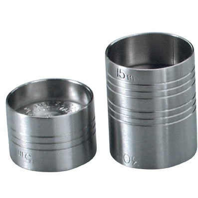 Double Jigger - 15ml-30ml from Bonzer. made out of Stainless Steel and sold in boxes of 1. Hospitality quality at wholesale price with The Flying Fork!