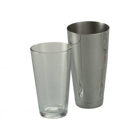 Cocktail Shaker Base With Glass from Chef Inox. made out of Glass- Stainless Steel and sold in boxes of 12. Hospitality quality at wholesale price with The Flying Fork!