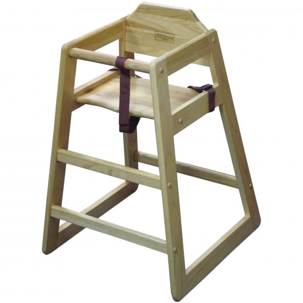 High Chair - Natural from Chef Inox. made out of Wood and sold in boxes of 1. Hospitality quality at wholesale price with The Flying Fork!