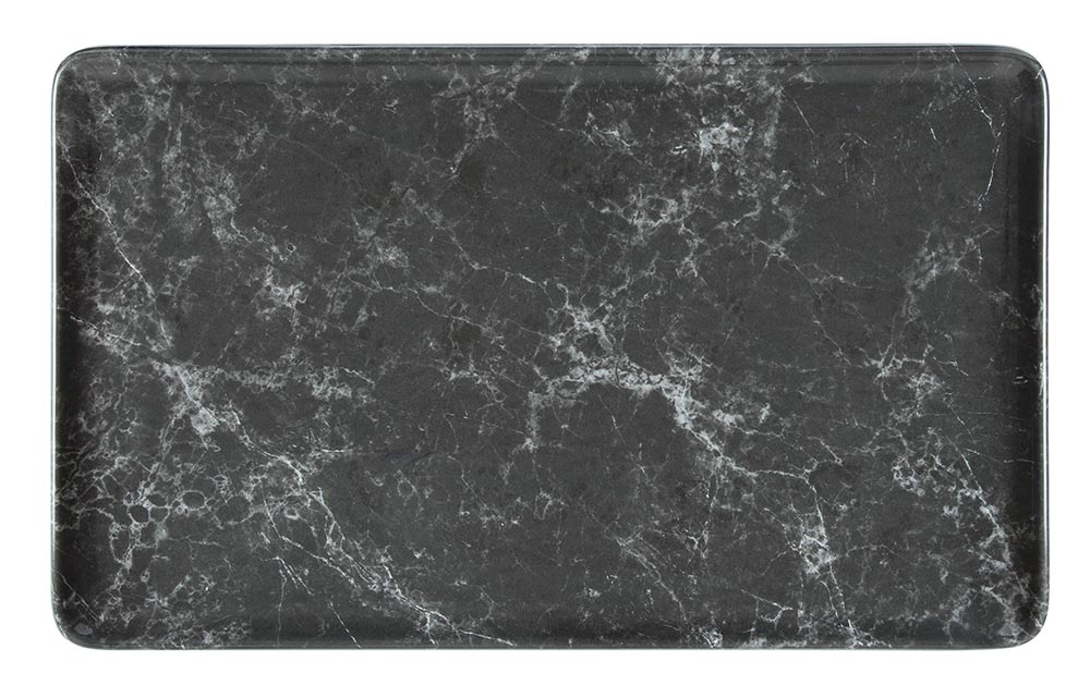 Melamine Platter - 1/1 Gn, Marble Black from Bonna. Patterned and sold in boxes of 4. Hospitality quality at wholesale price with The Flying Fork!