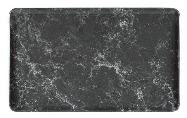 Melamine Platter - 1/1 Gn, Marble Black from Bonna. Patterned and sold in boxes of 4. Hospitality quality at wholesale price with The Flying Fork!