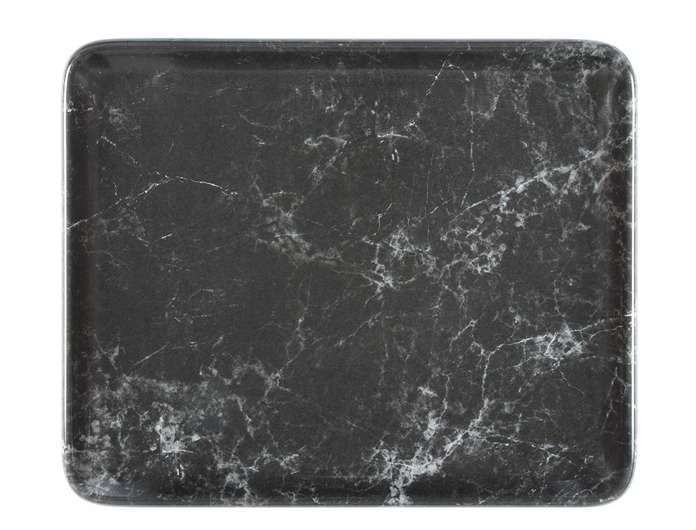 Melamine Platter - 1/2 Gn, Marble Black from Bonna. Patterned and sold in boxes of 4. Hospitality quality at wholesale price with The Flying Fork!