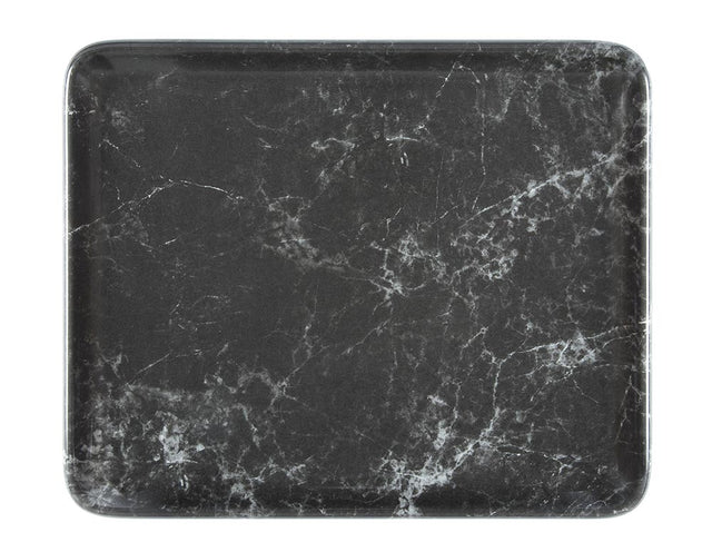 Melamine Platter - 1/2 Gn, Marble Black from Bonna. Patterned and sold in boxes of 4. Hospitality quality at wholesale price with The Flying Fork!