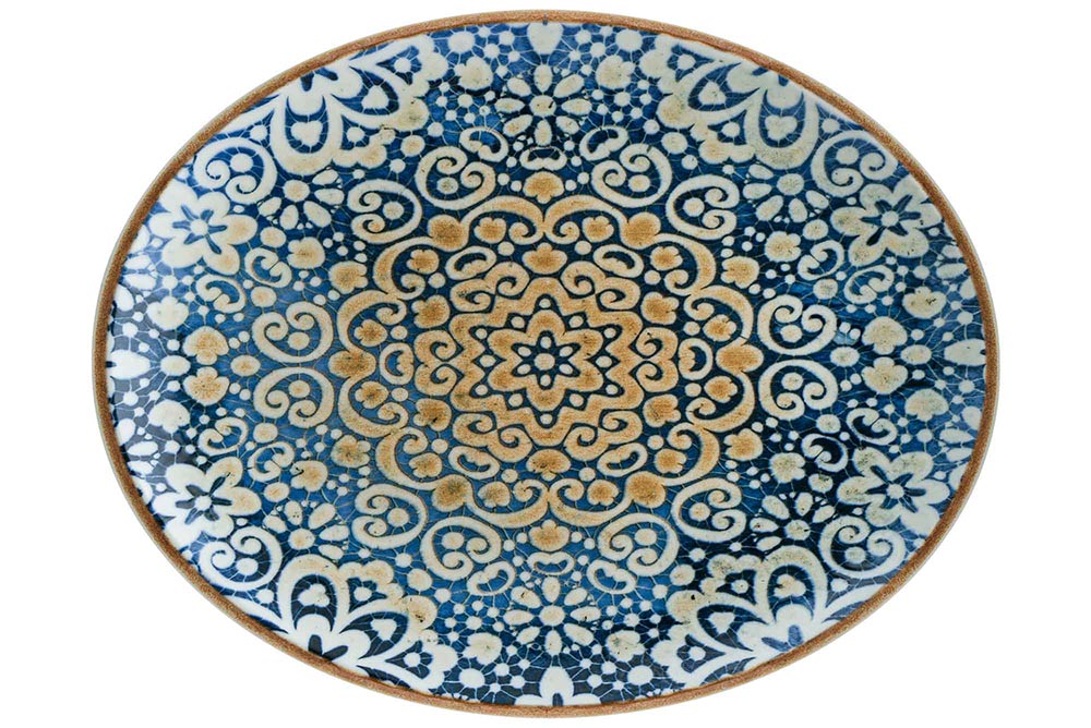 Oval Platter - 310Mm, Alhambra from Bonna. Patterned, made out of Ceramic and sold in boxes of 6. Hospitality quality at wholesale price with The Flying Fork!