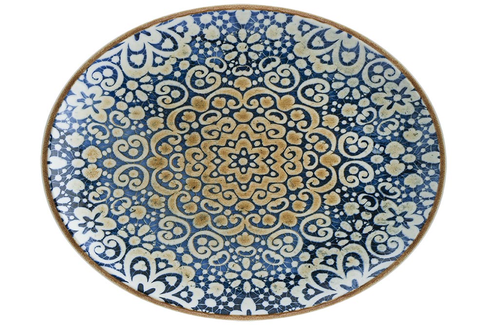 Oval Platter - 360Mm, Alhambra from Bonna. Patterned, made out of Ceramic and sold in boxes of 6. Hospitality quality at wholesale price with The Flying Fork!